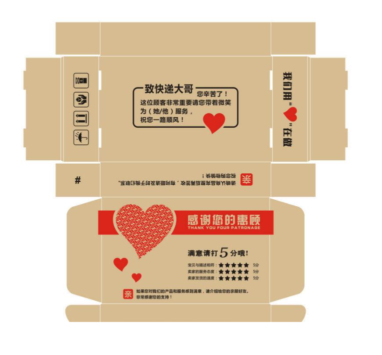 紙箱包裝設計 快遞盒展開圖