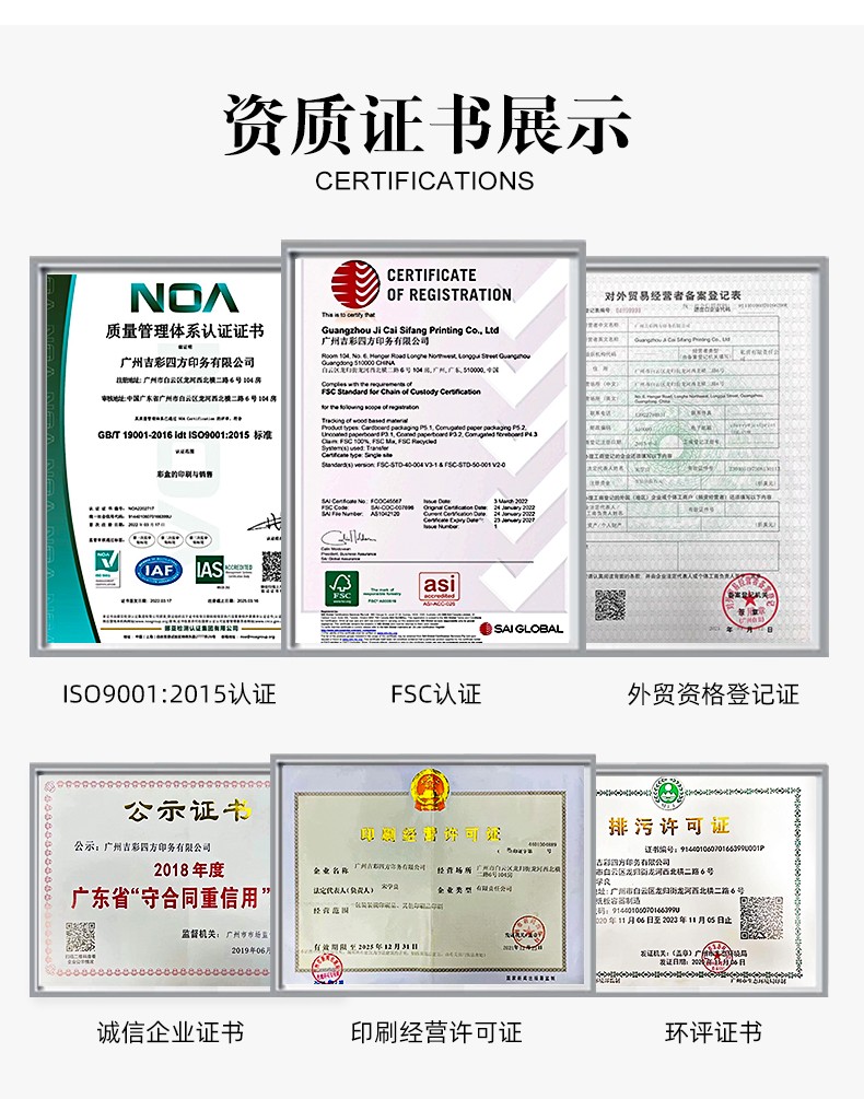 抽屜盒定制資質證書